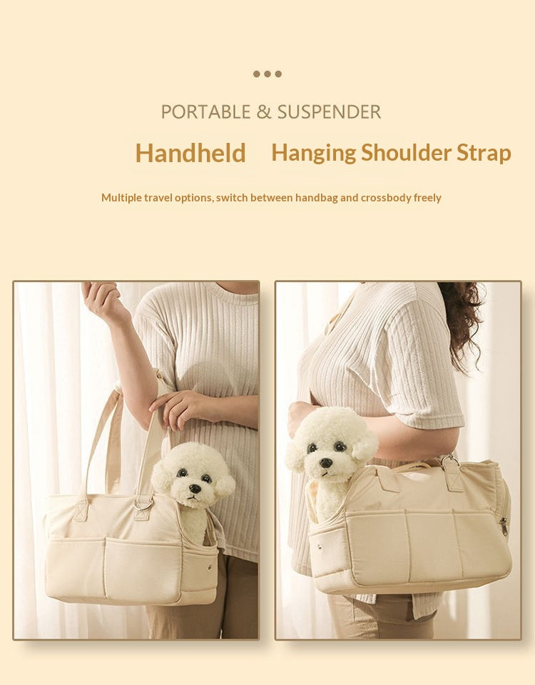 Winter Warmth Pet Bag Single Shoulder Bag Cat Bag Cross-Shoulder Dog Bag Warm and Portable Pet Bag with Thick Handle