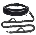 Cross-border explosion-proof running dog leash, nylon reflective multi-functional stretchable sports waist bag, pet leash