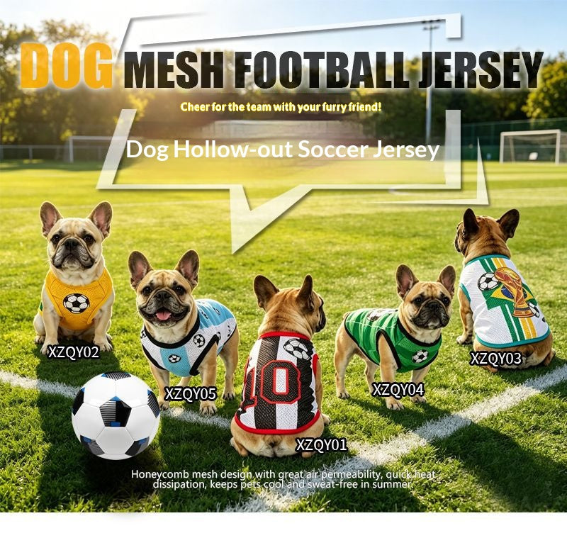 Cross-border hot-selling summer new arrivals World Cup pet jerseys, puppy uniforms, breathable vests, dog clothes