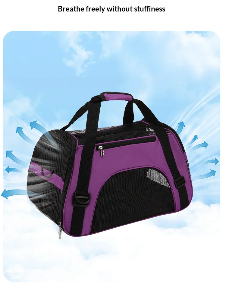 Lightweight, breathable, portable pet carrier/slingback bag/foldable cat bag/cat carrier for easy carrying when out and about.