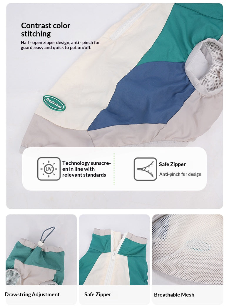 New summer pet sun protection clothing, thin and breathable skin-protecting shirt for small and medium-sized dogs, wholesale