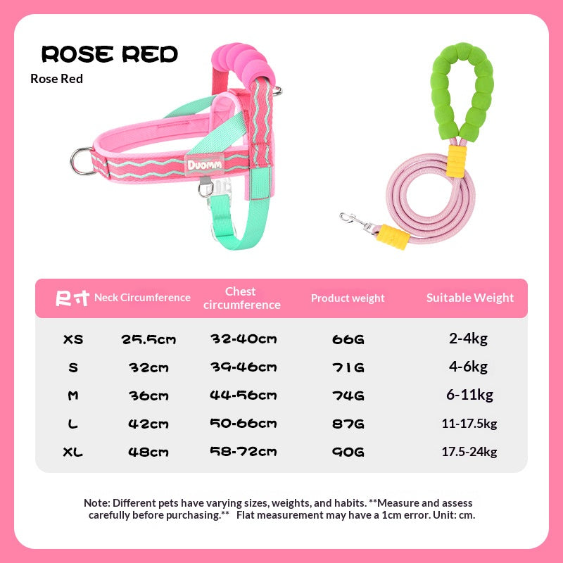 Durable T-shaped comfortable dog leash, dog harness, vest, pet walking leash for small and medium-sized dogs