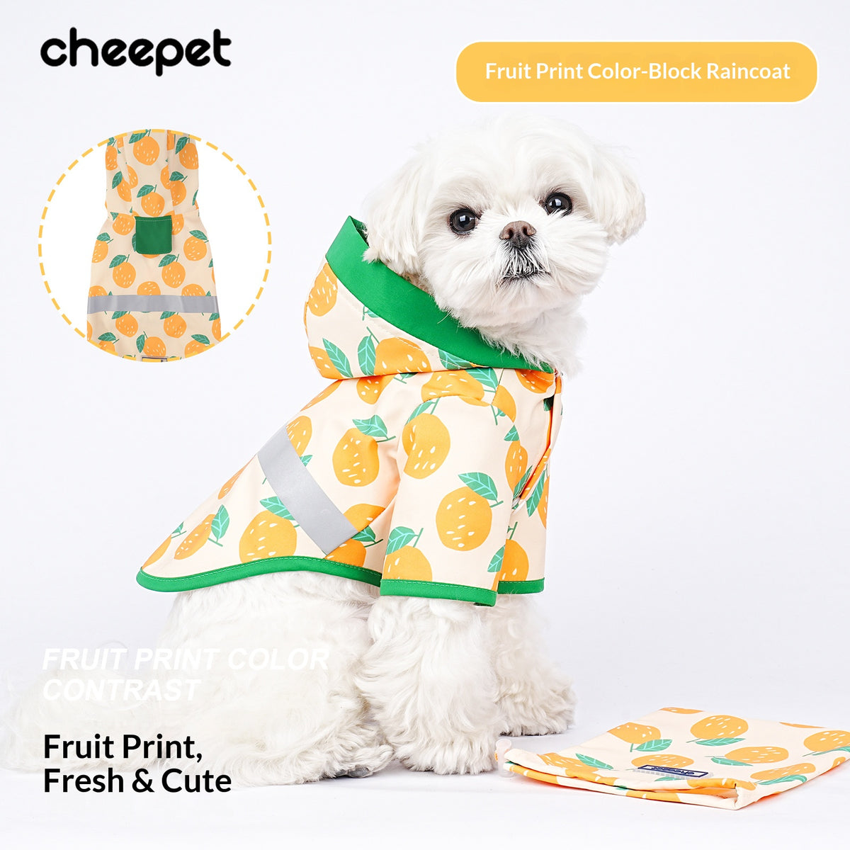 Factory direct customization of outdoor waterproof four-legged dog raincoats, OEM and private label hooded dog clothes
