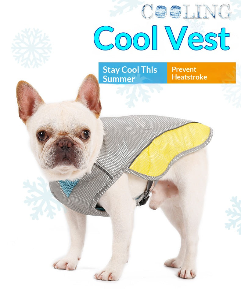 Cross-border factory direct sales of dog cooling vests, pet clothes, summer breathable pet heatstroke prevention and cooling dog clothes