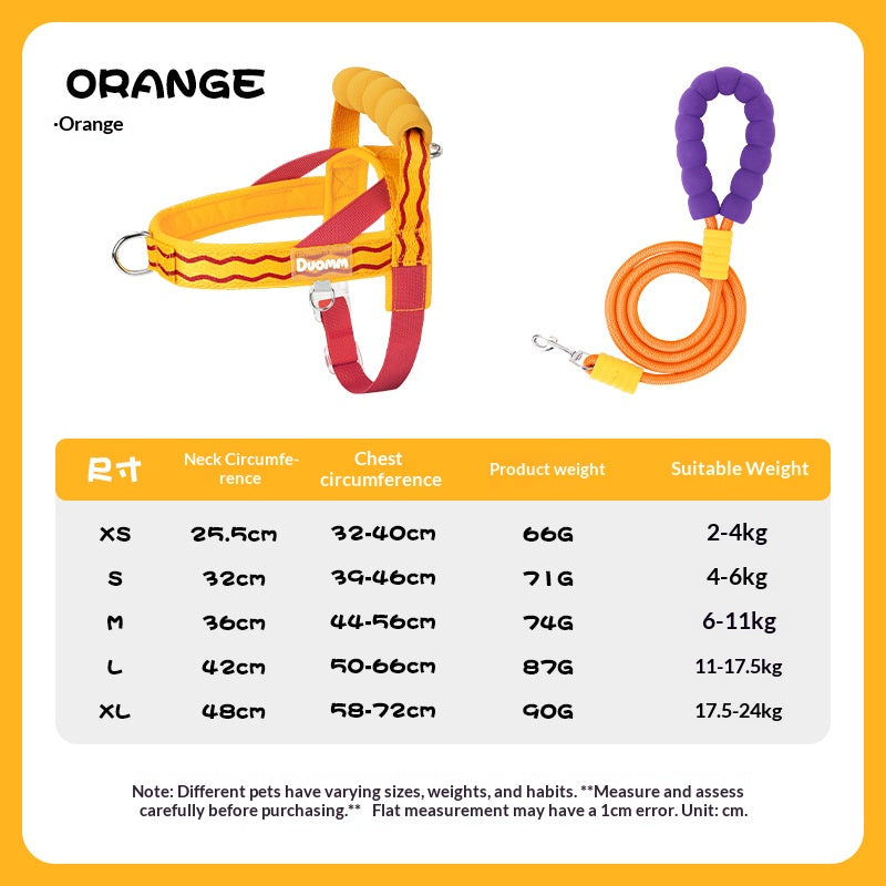 Durable T-shaped comfortable dog leash, dog harness, vest, pet walking leash for small and medium-sized dogs