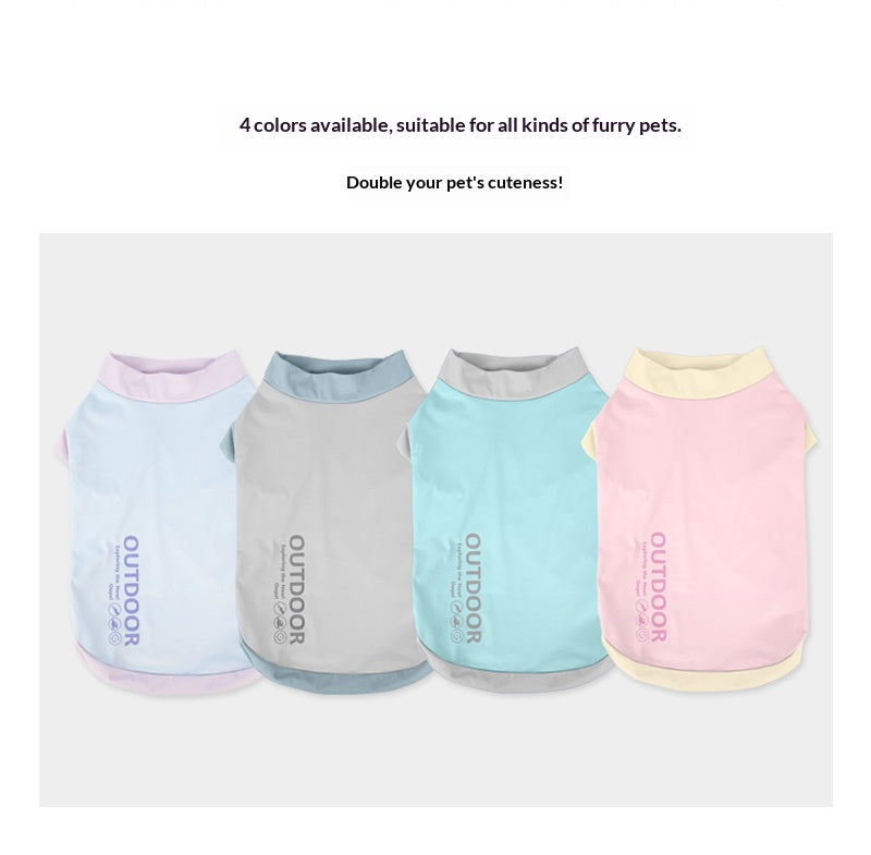 Cool-feet color-blocked breathable outerwear for Bichon Frise and Schnauzer dogs, suitable for spring and summer. Wholesale puppies and cats