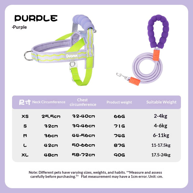 Durable T-shaped comfortable dog leash, dog harness, vest, pet walking leash for small and medium-sized dogs
