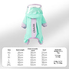Rainy day four-legged waterproof 3D dinosaur tail dog Teddy dog raincoat medium and large dog Golden Retriever pet raincoat