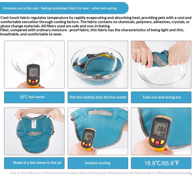 Cross-border factory direct sales of dog cooling vests, pet clothes, summer breathable pet heatstroke prevention and cooling dog clothes
