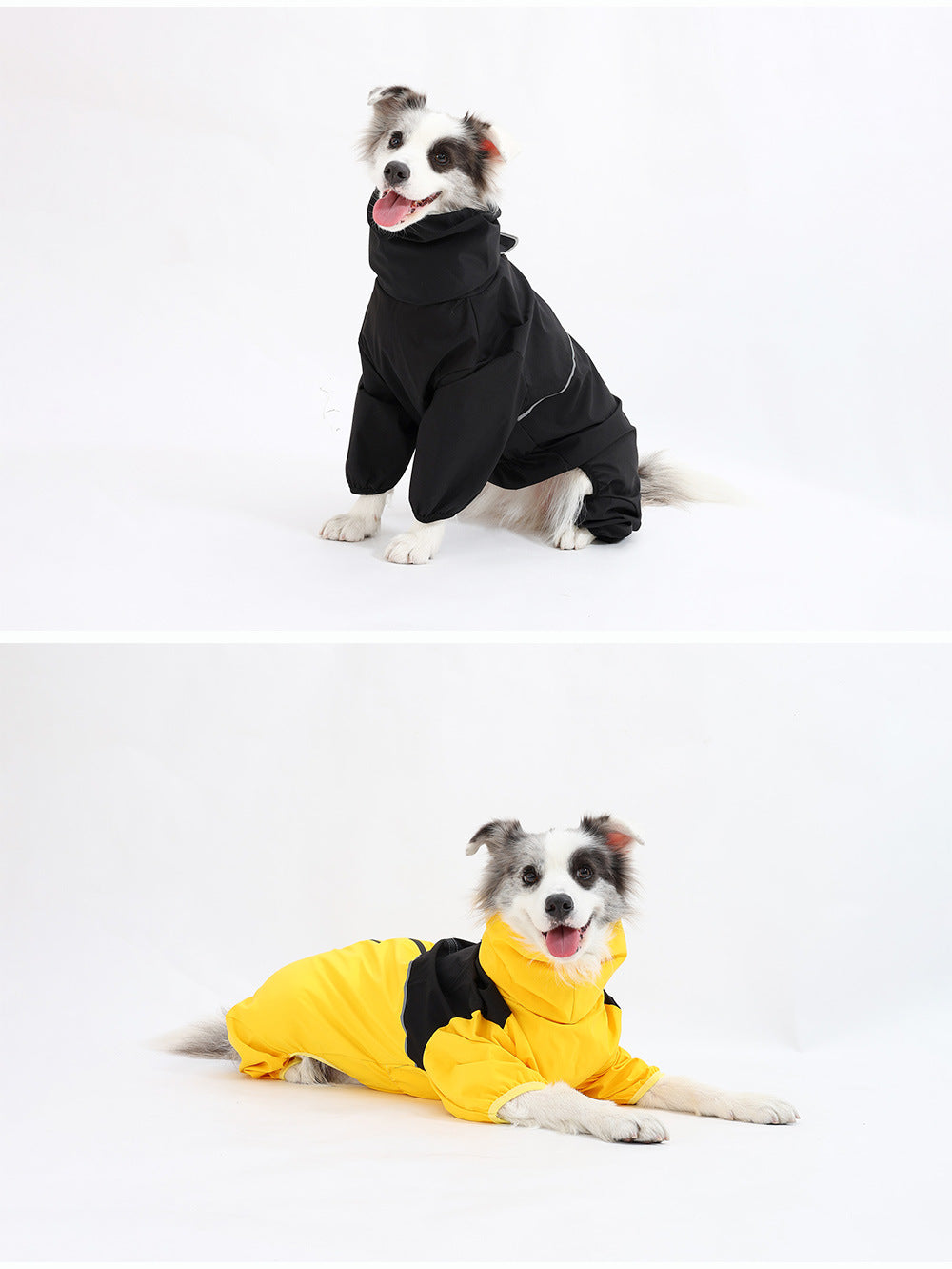 Cross-border medium and large dog breeds Border Collie Labrador Shiba Inu four-legged jacket, waterproof and windproof dog clothes, raincoat
