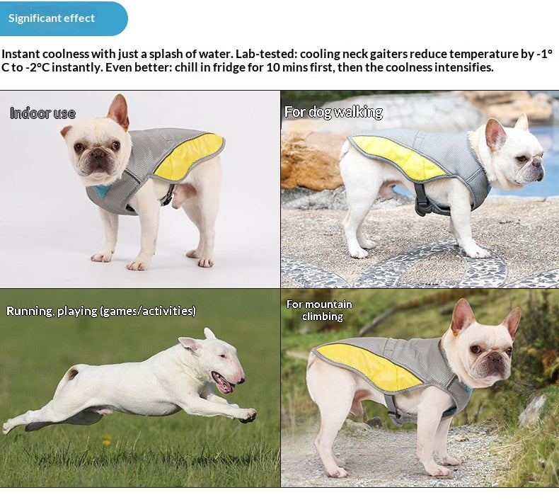 Cross-border factory direct sales of dog cooling vests, pet clothes, summer breathable pet heatstroke prevention and cooling dog clothes