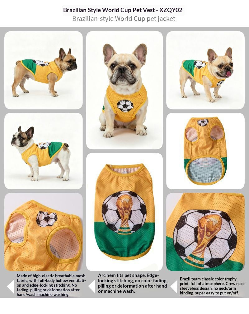 Cross-border hot-selling summer new arrivals World Cup pet jerseys, puppy uniforms, breathable vests, dog clothes