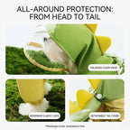 Rainy day four-legged waterproof 3D dinosaur tail dog Teddy dog raincoat medium and large dog Golden Retriever pet raincoat