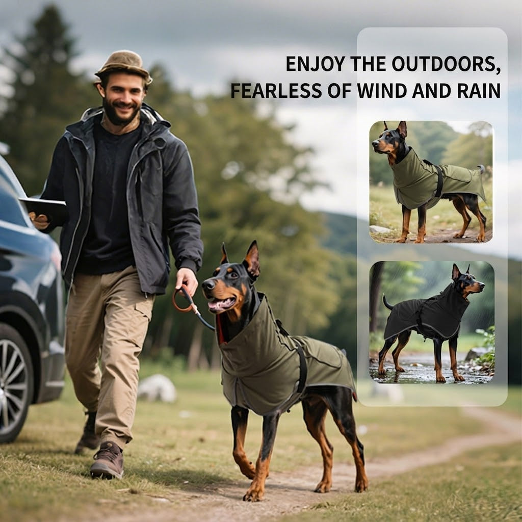Cross-border dog clothing, pet windbreaker, waterproof and rainproof outdoor clothing for medium and large dogs, rain or shine