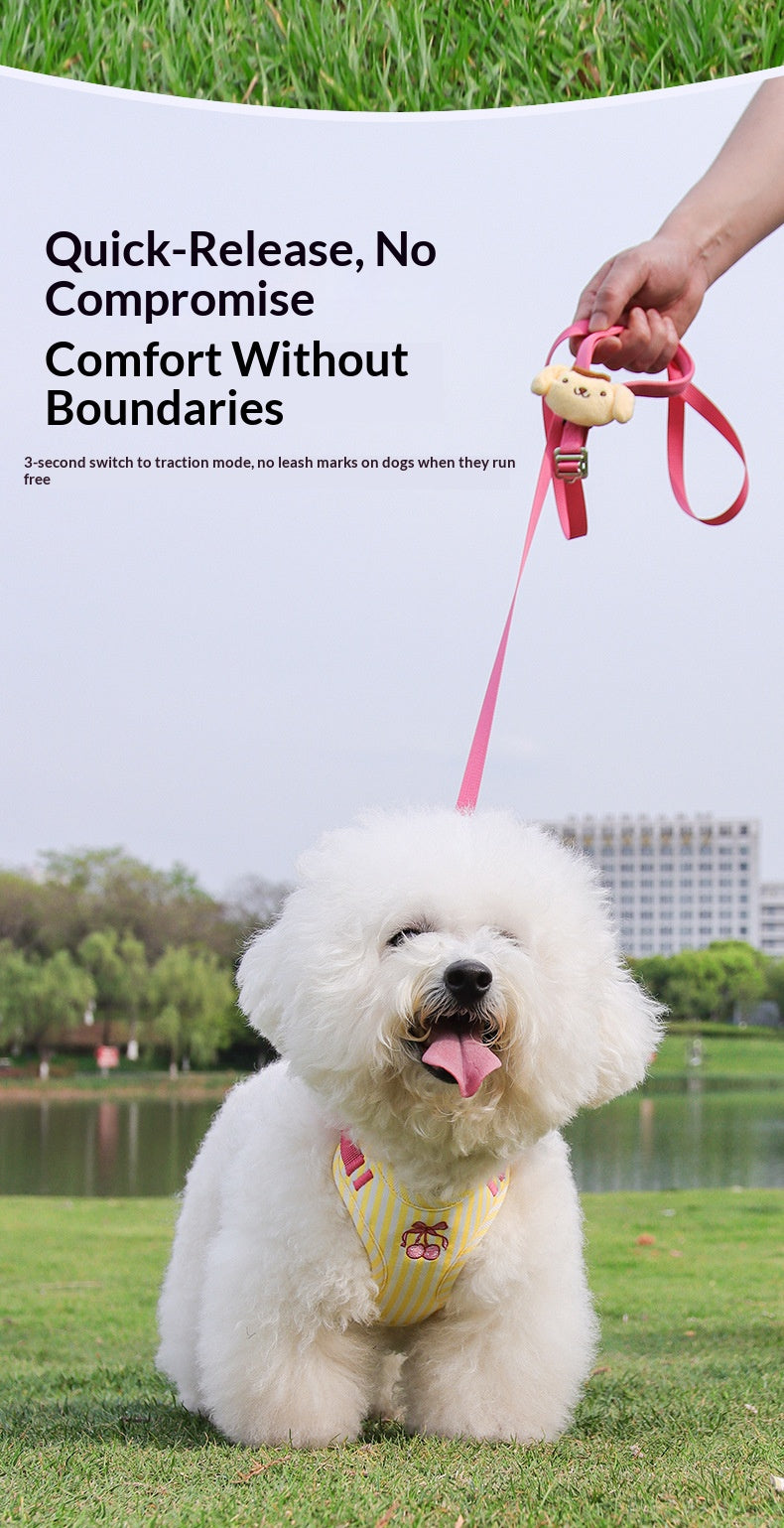 Pet vest-style harness, small dog leash, anti-escape, cute dog rope, small and medium-sized dog leash