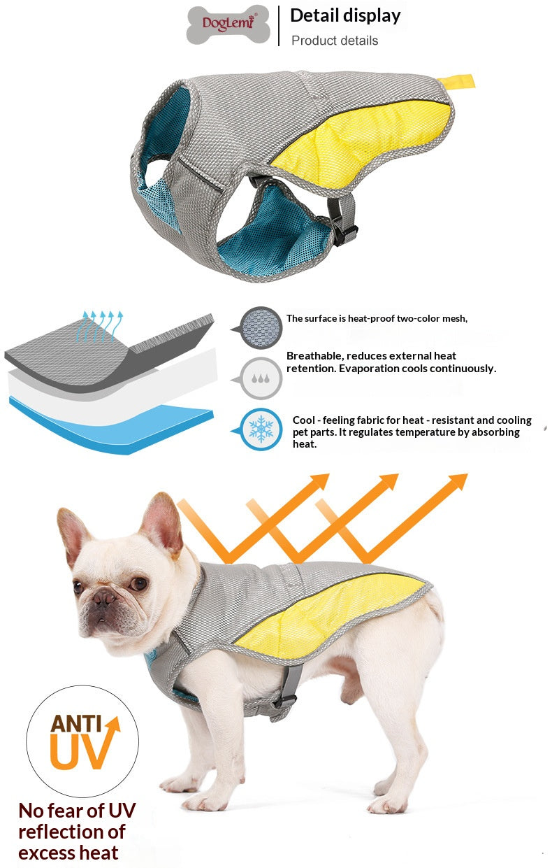 Cross-border factory direct sales of dog cooling vests, pet clothes, summer breathable pet heatstroke prevention and cooling dog clothes