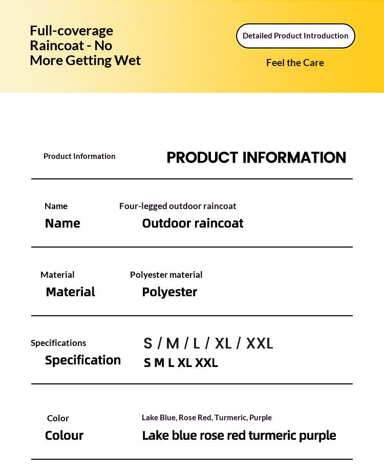 Full-coverage waterproof raincoat for dogs, including Teddy, Pomeranian, and small/medium-sized breeds like Bichon Frise.