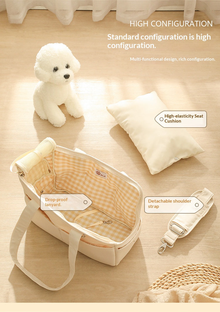 Winter Warmth Pet Bag Single Shoulder Bag Cat Bag Cross-Shoulder Dog Bag Warm and Portable Pet Bag with Thick Handle