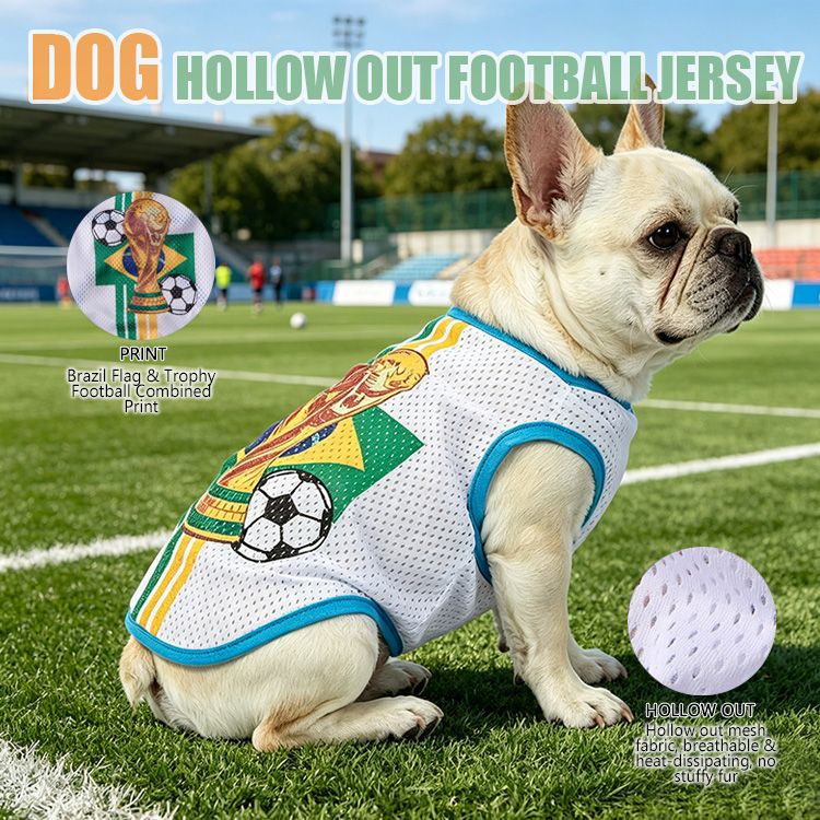 Cross-border hot-selling summer new arrivals World Cup pet jerseys, puppy uniforms, breathable vests, dog clothes