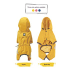Factory direct customization of outdoor waterproof four-legged dog raincoats, OEM and private label hooded dog clothes