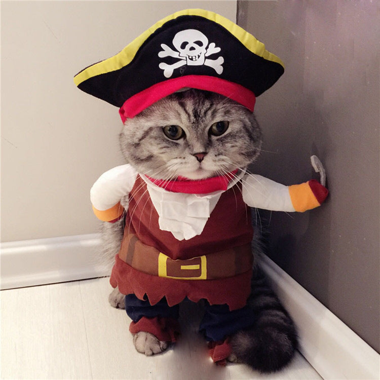 Funny dog clothes, cat costumes, Bichon Frise puppies, small dogs, Teddy pirate costumes, pet outfits