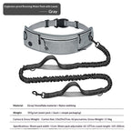 Cross-border explosion-proof running dog leash, nylon reflective multi-functional stretchable sports waist bag, pet leash