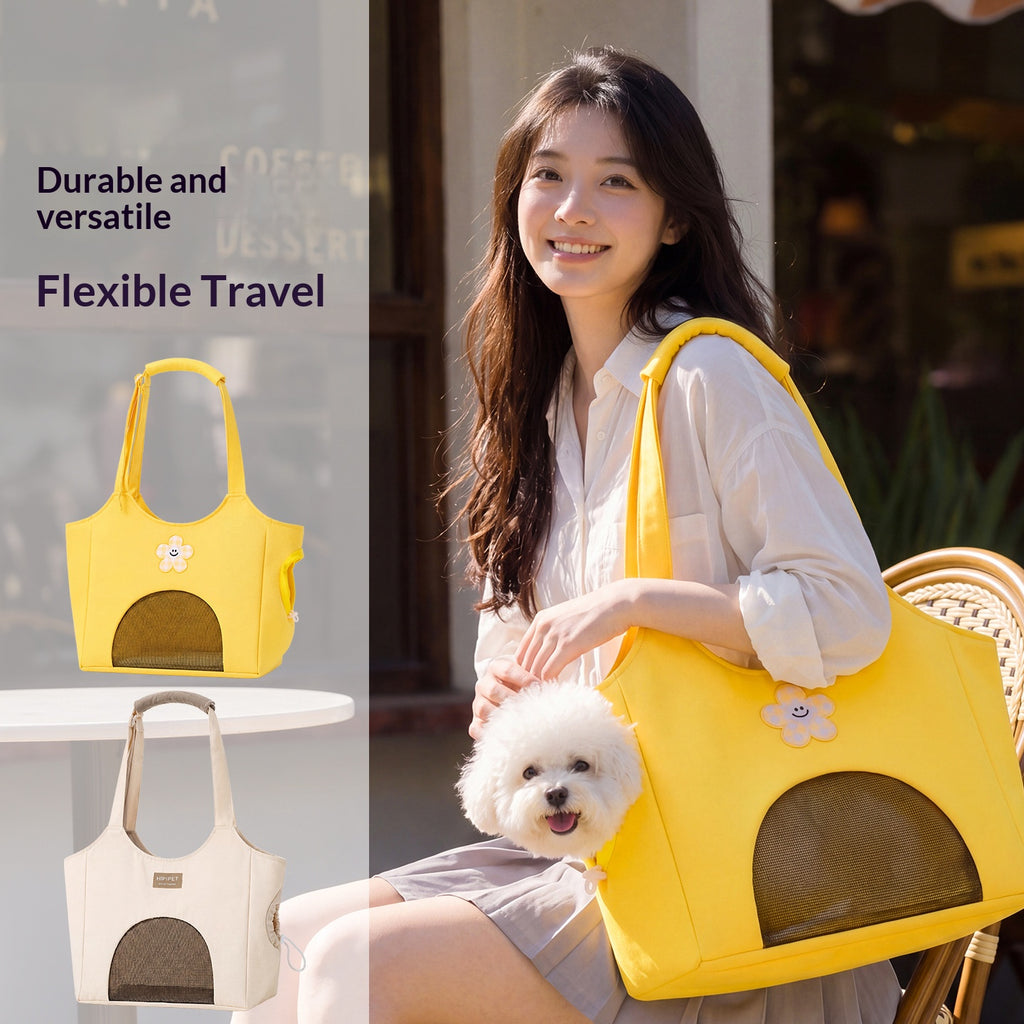 Seasonal pet cute travel canvas bag for small dogs Shih Tzu Teddy outdoor bag dog bag single-shoulder portable cat bag