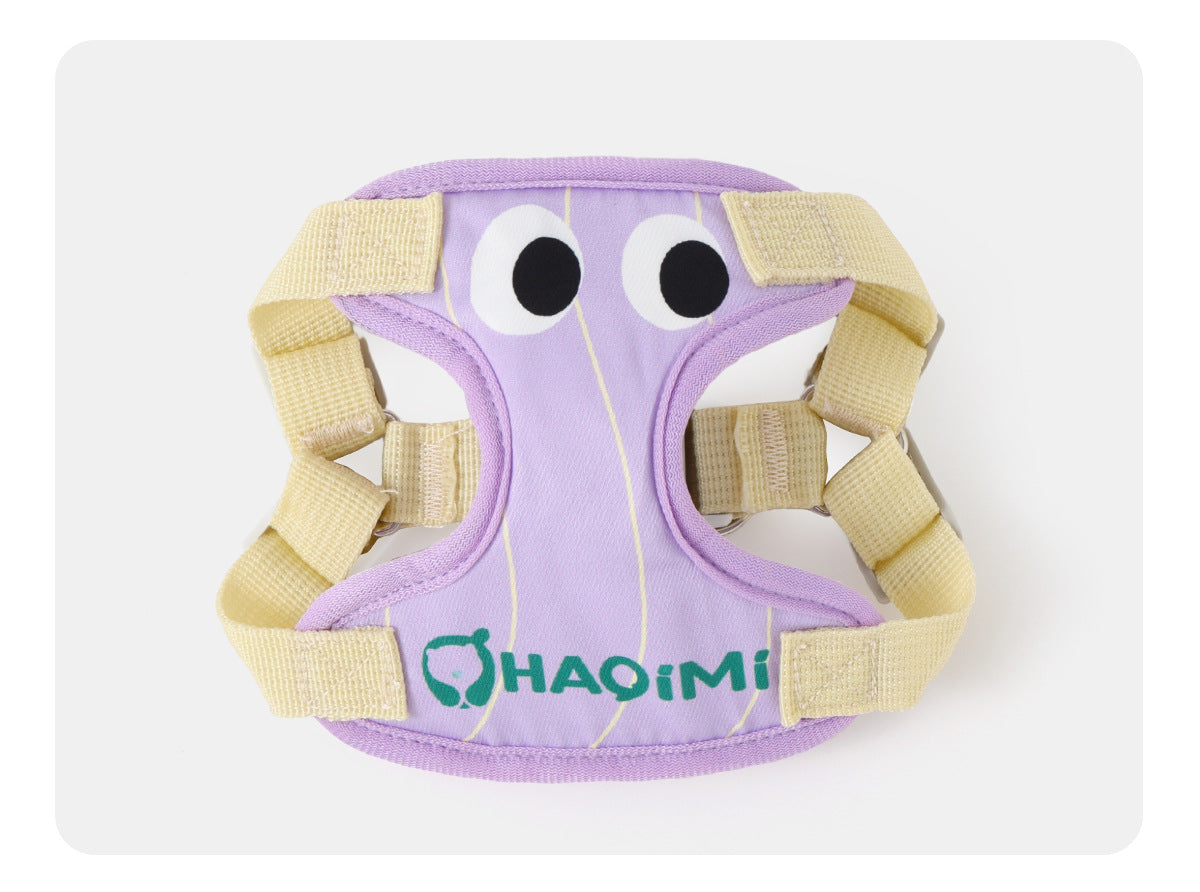 Dog leash vest for Pomeranian, Teddy, Bichon Frise puppies, and other small breeds; dog harness, leash, and dog chain