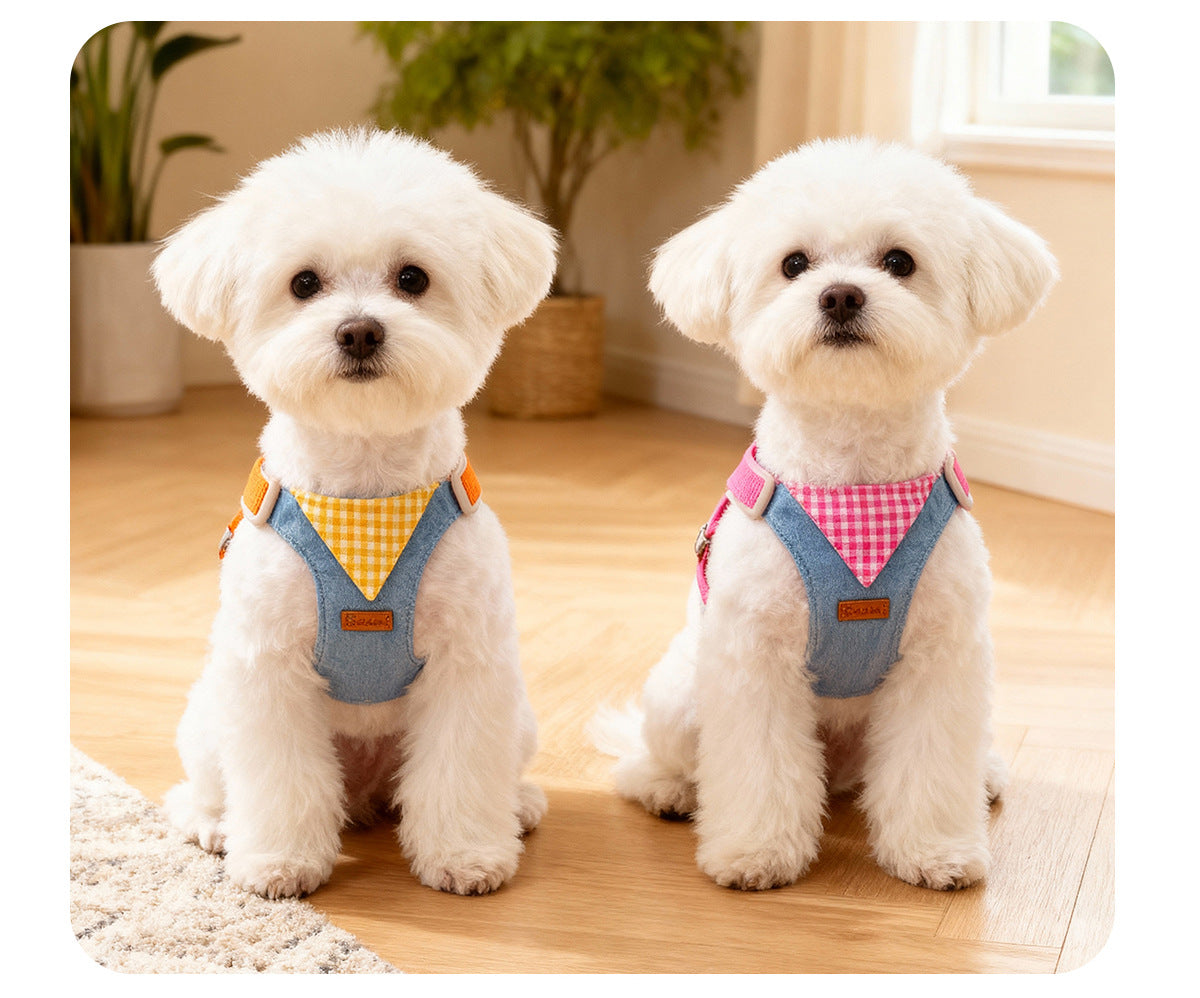 Dog leash, harness, vest style, for small dogs like Bichon Frise and Pomeranian, pet harness, dog leash, pet supplies