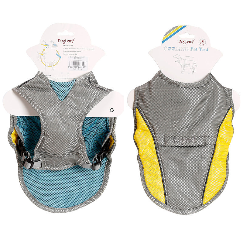 Cross-border factory direct sales of dog cooling vests, pet clothes, summer breathable pet heatstroke prevention and cooling dog clothes