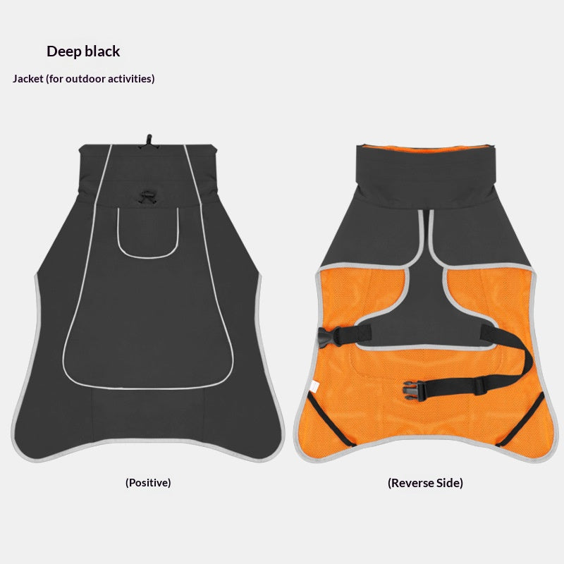 Cross-border dog clothing, pet windbreaker, waterproof and rainproof outdoor clothing for medium and large dogs, rain or shine