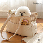 Winter Warmth Pet Bag Single Shoulder Bag Cat Bag Cross-Shoulder Dog Bag Warm and Portable Pet Bag with Thick Handle