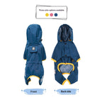 Factory direct customization of outdoor waterproof four-legged dog raincoats, OEM and private label hooded dog clothes