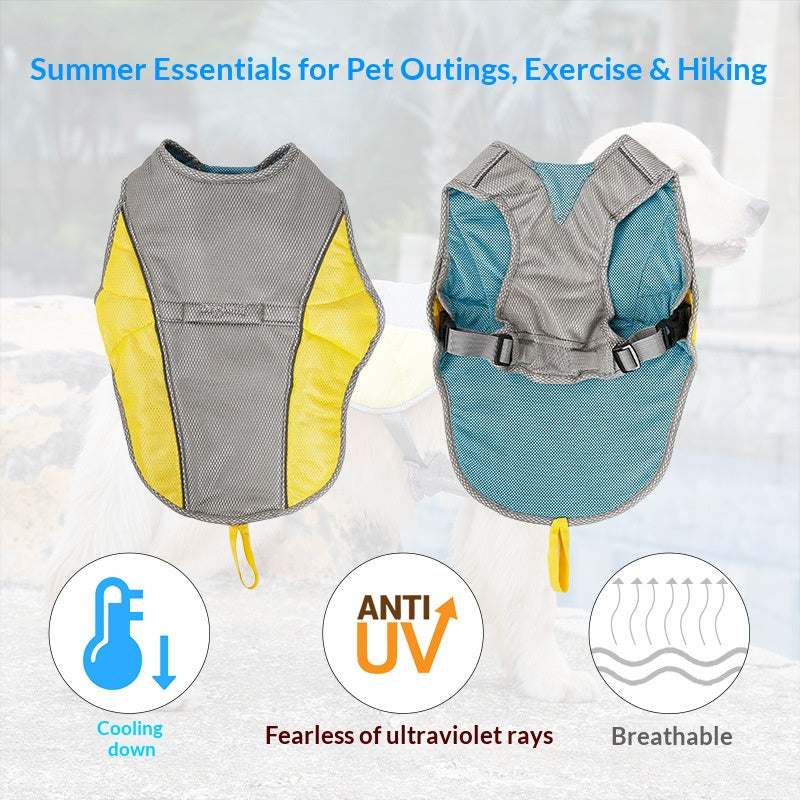 Cross-border factory direct sales of dog cooling vests, pet clothes, summer breathable pet heatstroke prevention and cooling dog clothes
