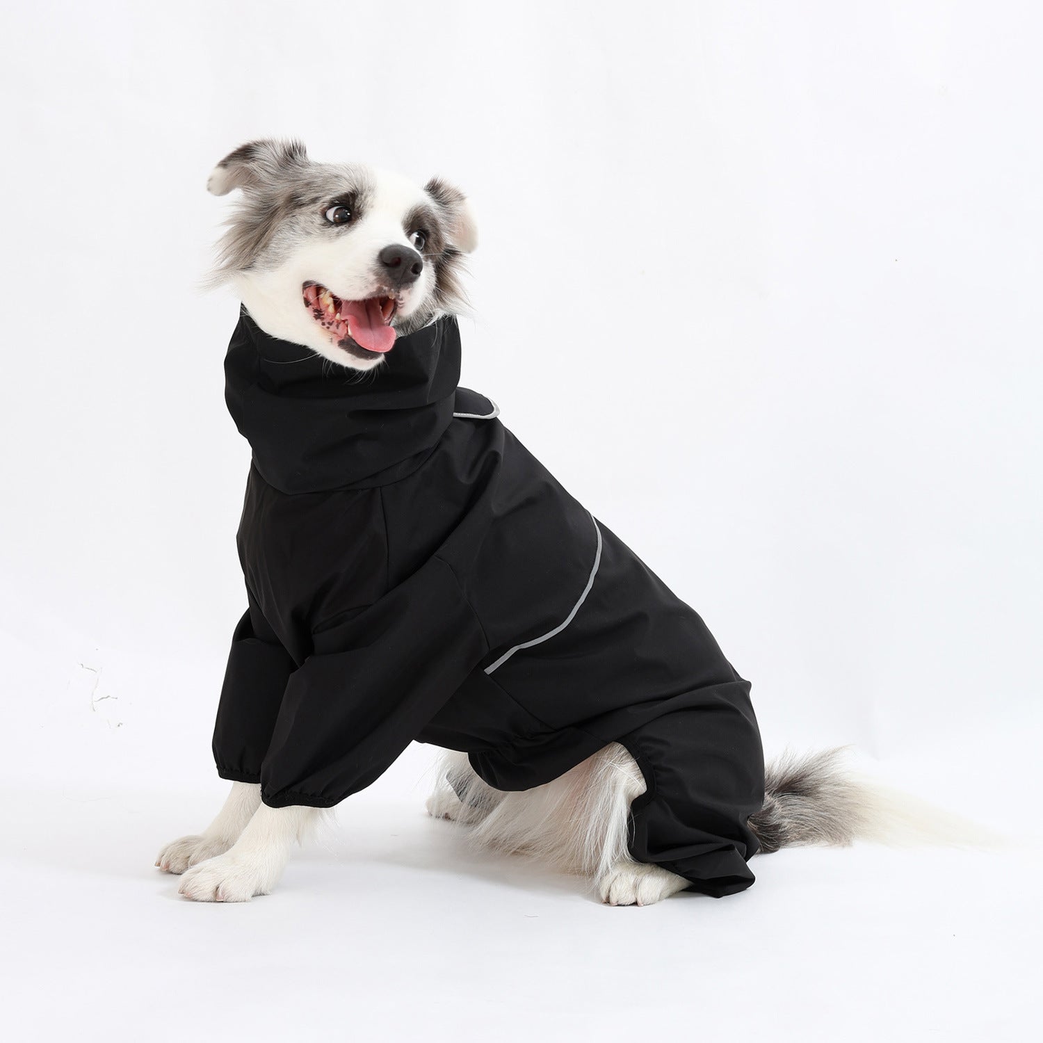 Cross-border medium and large dog breeds Border Collie Labrador Shiba Inu four-legged jacket, waterproof and windproof dog clothes, raincoat