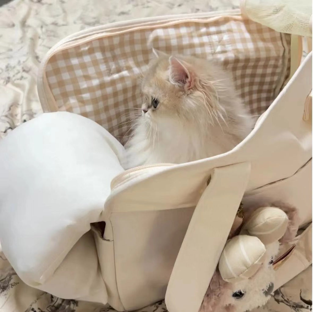Winter Warmth Pet Bag Single Shoulder Bag Cat Bag Cross-Shoulder Dog Bag Warm and Portable Pet Bag with Thick Handle