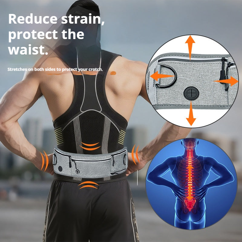 Cross-border explosion-proof running dog leash, nylon reflective multi-functional stretchable sports waist bag, pet leash
