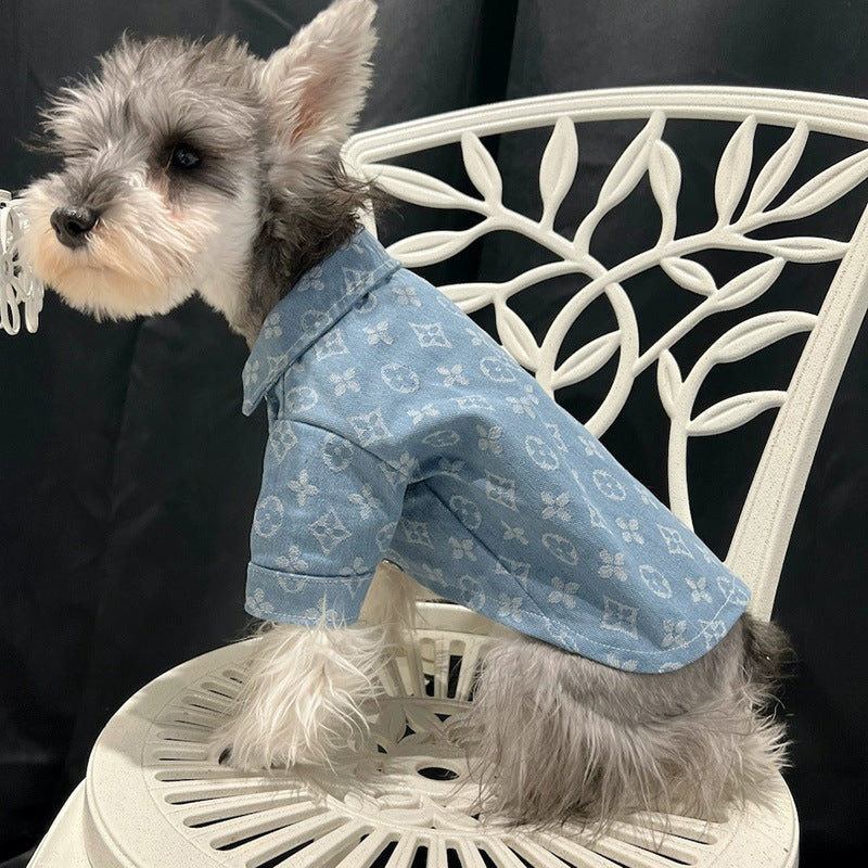 Pet clothes for large dogs, Golden Retrievers, Giant Poodles, Samoyeds, Teddy Bears, Bichons, Pomeranians, autumn and winter thick trendy denim clothes