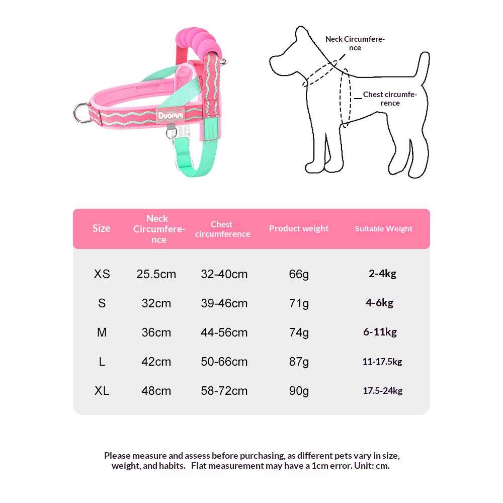Durable T-shaped comfortable dog leash, dog harness, vest, pet walking leash for small and medium-sized dogs