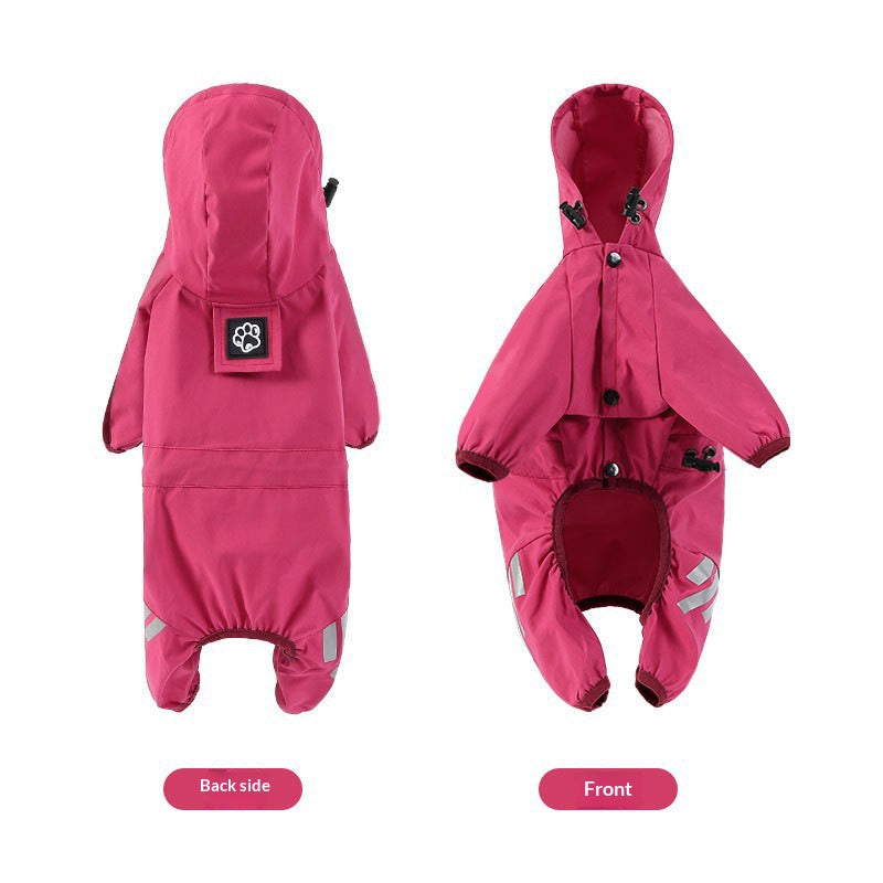 Full-coverage waterproof raincoat for dogs, including Teddy, Pomeranian, and small/medium-sized breeds like Bichon Frise.