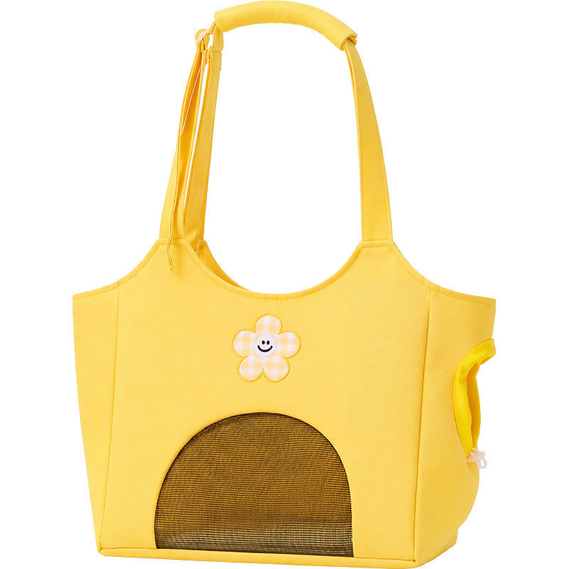 Seasonal pet cute travel canvas bag for small dogs Shih Tzu Teddy outdoor bag dog bag single-shoulder portable cat bag
