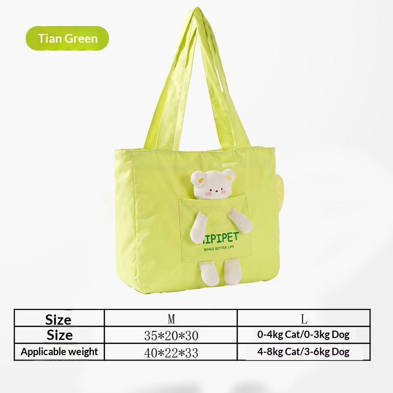 Seasonal pet cute travel canvas bag for small dogs Shih Tzu Teddy outdoor bag dog bag single-shoulder portable cat bag