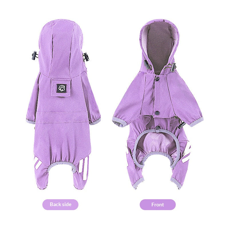 Full-coverage waterproof raincoat for dogs, including Teddy, Pomeranian, and small/medium-sized breeds like Bichon Frise.