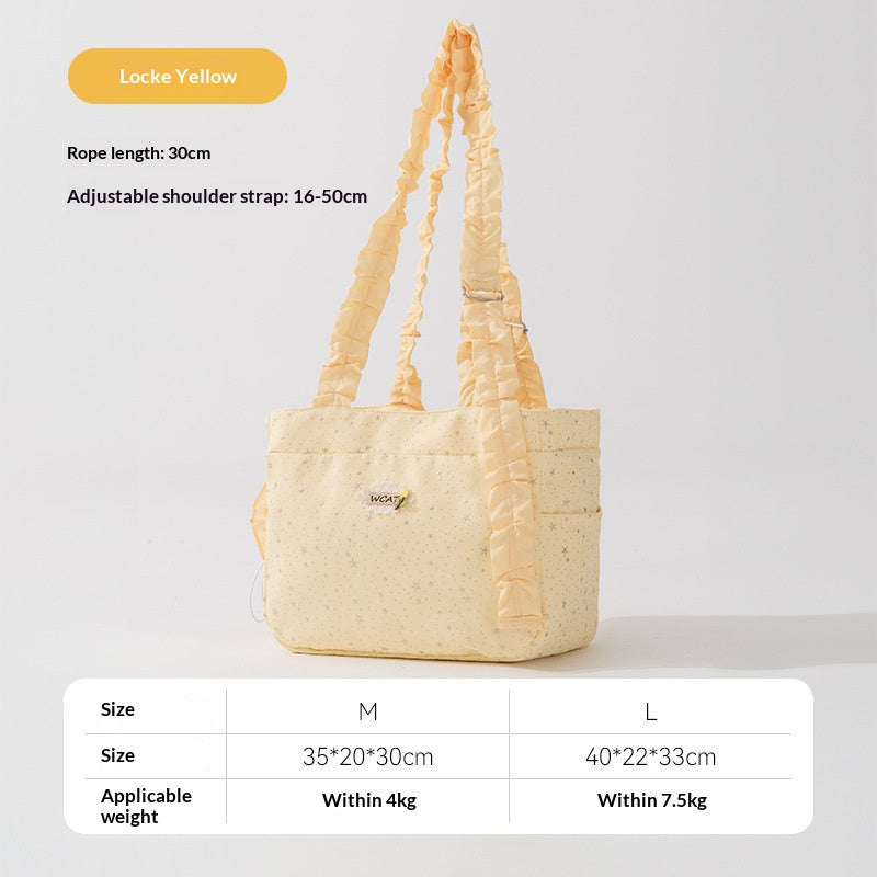 Seasonal pet cute travel canvas bag for small dogs Shih Tzu Teddy outdoor bag dog bag single-shoulder portable cat bag