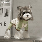 Dog clothes for autumn and winter, four-legged base layer, Schnauzer, high collar, color-blocked, warm, fleece-feel basic puppy clothes wholesale