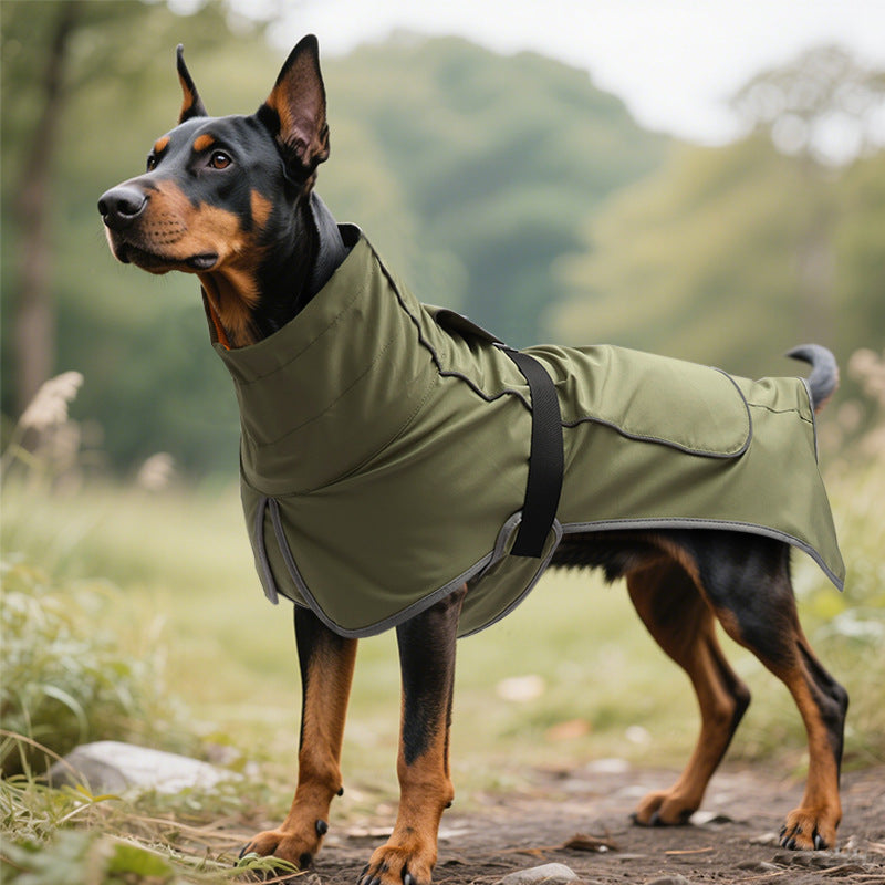 Cross-border dog clothing, pet windbreaker, waterproof and rainproof outdoor clothing for medium and large dogs, rain or shine