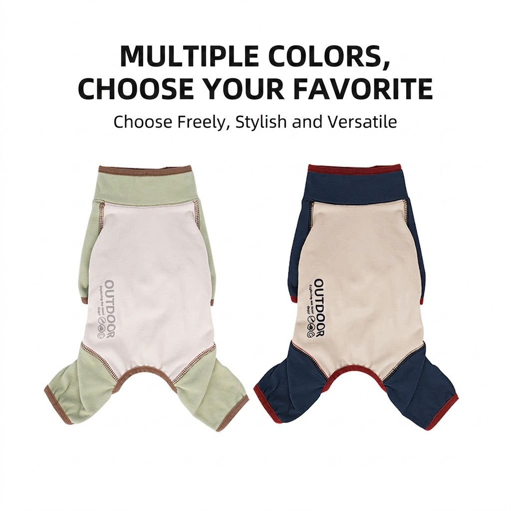 Dog clothes for autumn and winter, four-legged base layer, Schnauzer, high collar, color-blocked, warm, fleece-feel basic puppy clothes wholesale