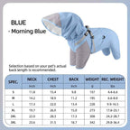 Blue waterproof dog raincoat, full coverage outdoor clothing for dogs in rainy weather - Everlasting Paws