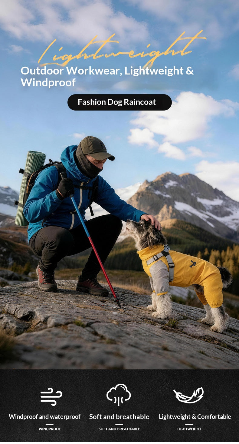 Superior Waterproof Dog Raincoat for Large Golden Retrievers - Full Coverage Protection
