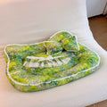 Oil painting style green field cat bed for cats and small pets